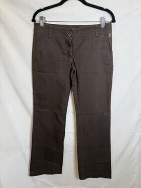 Zara Basic Womens Low Rise Pants Khaki Brown Sz 6 Pockets